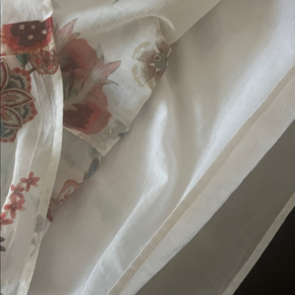 NWT Johnny Was Ecru Ardell tired ruffle skirt Size-L White/Multicolor Floral - Picture 7 of 12